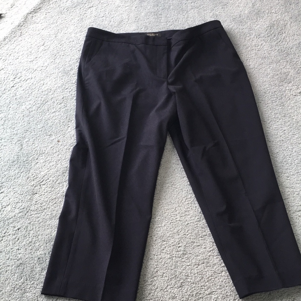 Navy long dress pants!  Short.